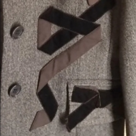 BCBGMAXAZARIA retro designer Women’s Blazer Jacket Brown Tweed & Velvet - Picture 8 of 12